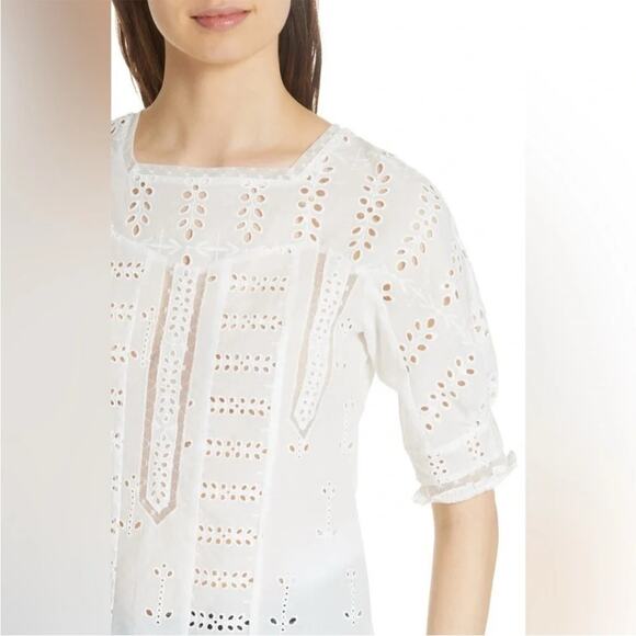 NWT New Maje Loody Eyelet Top in White Size L - Picture 2 of 10